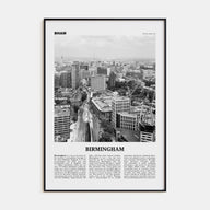 Birmingham, England Travel B&W Poster