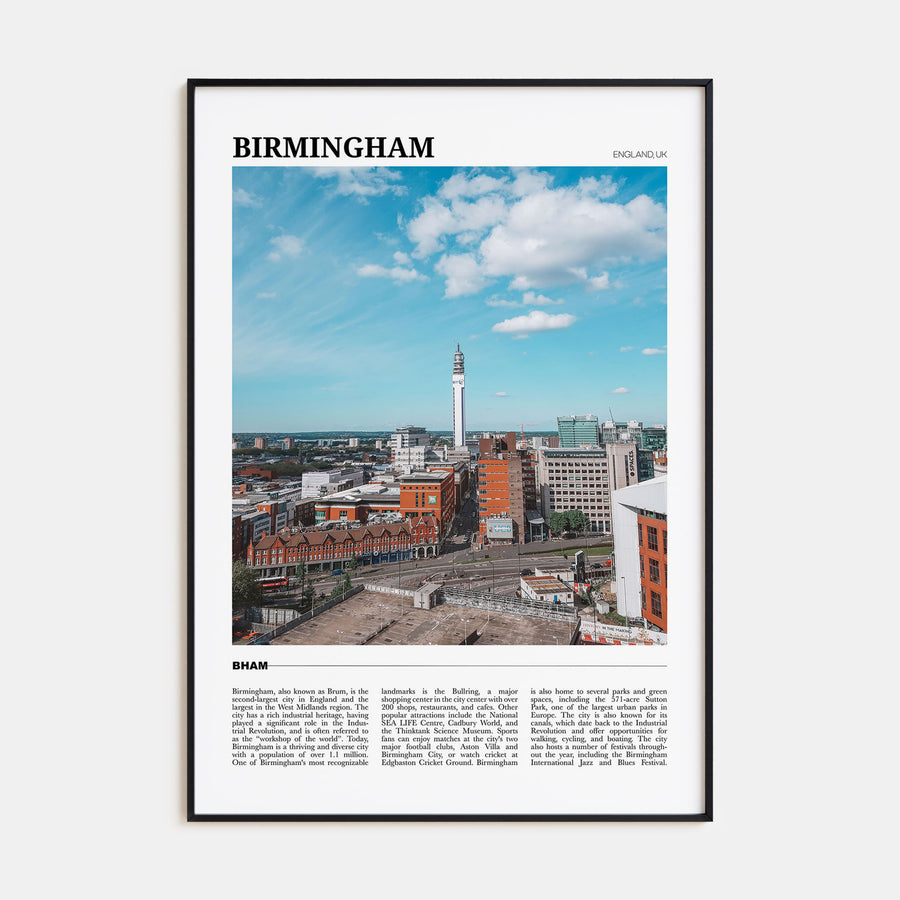 Birmingham, England Travel Color Poster