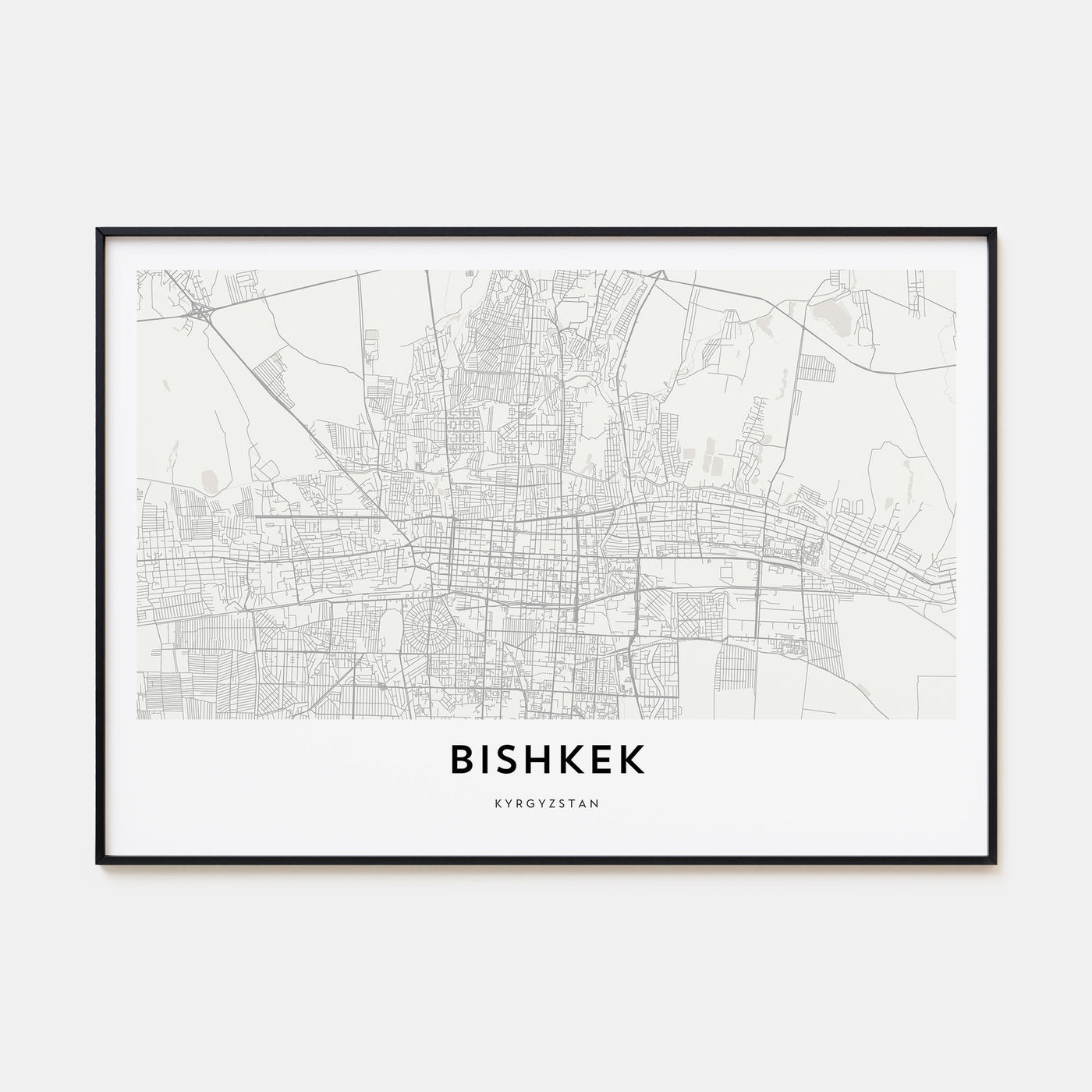 Bishkek Map Landscape Poster