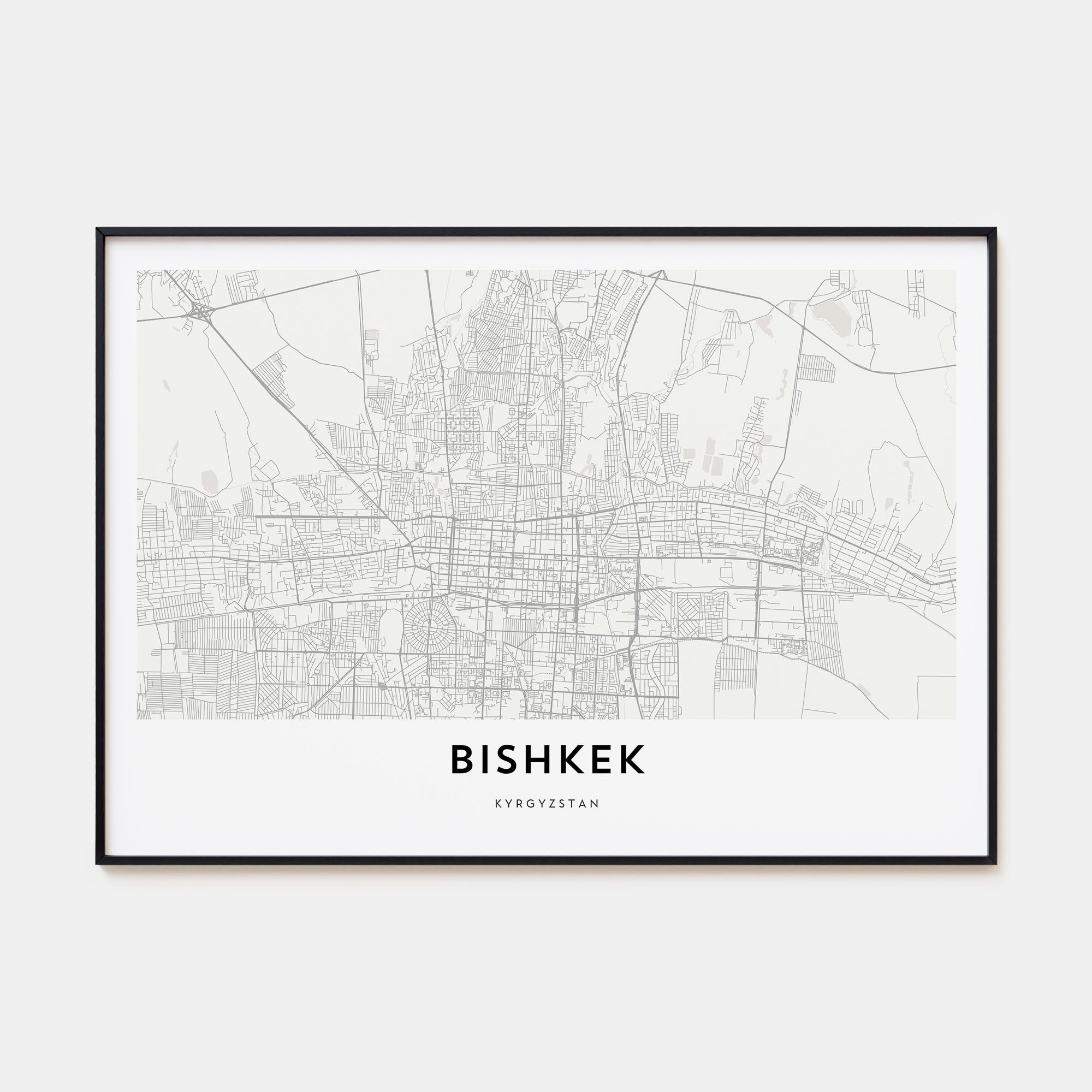 Bishkek Map Landscape Poster