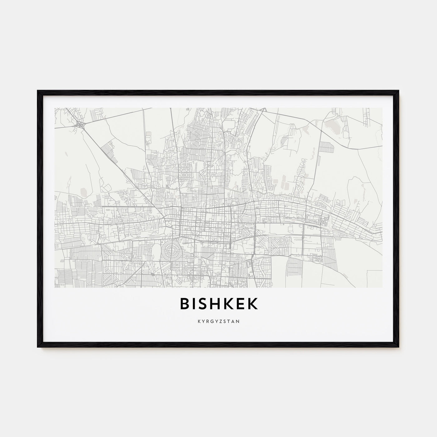Bishkek Map Landscape Poster