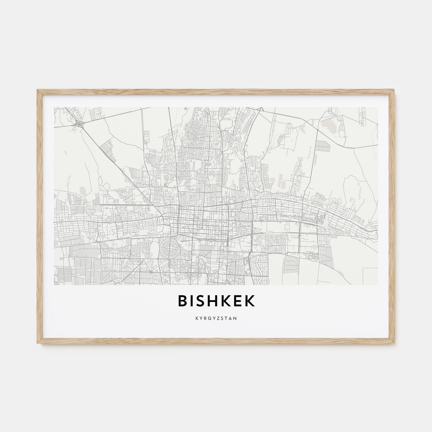 Bishkek Map Landscape Poster