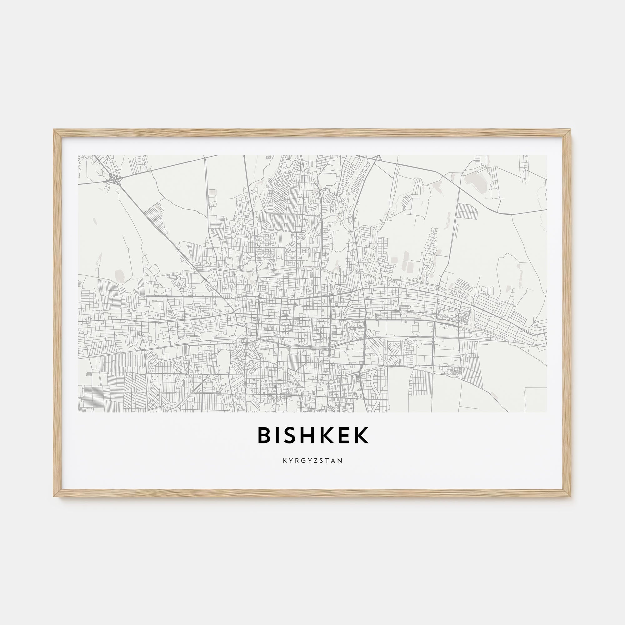 Bishkek Map Landscape Poster