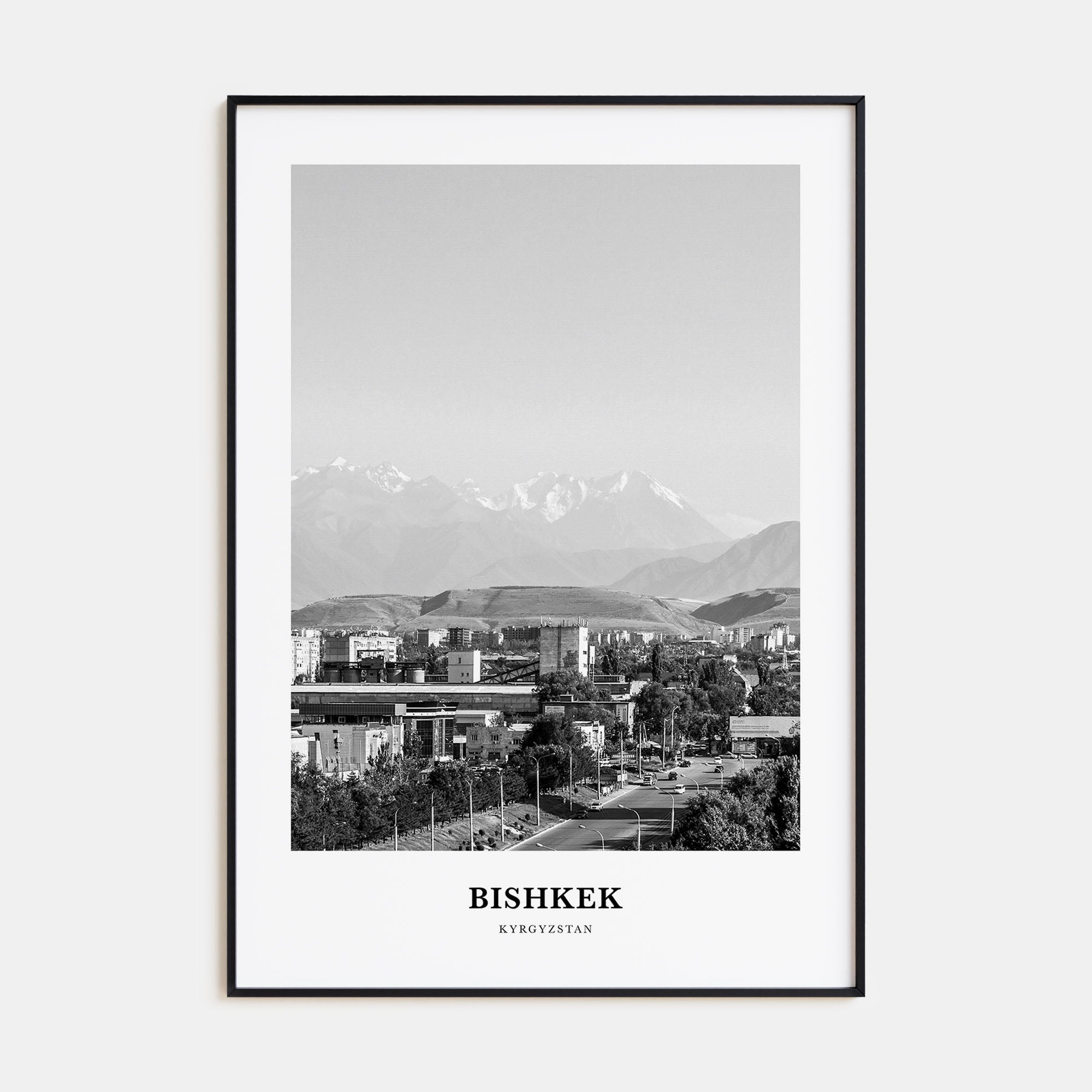 Bishkek Portrait B&W Poster