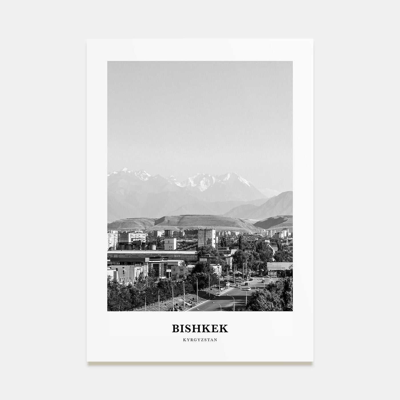 Bishkek Portrait B&W Poster