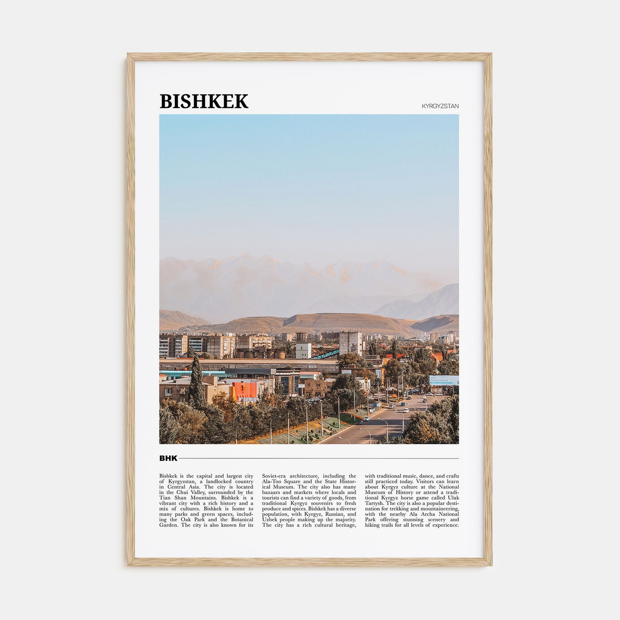 Bishkek Travel Color Poster