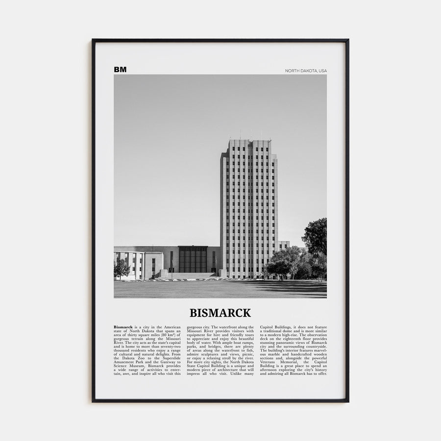 Bismarck Travel B&W Poster