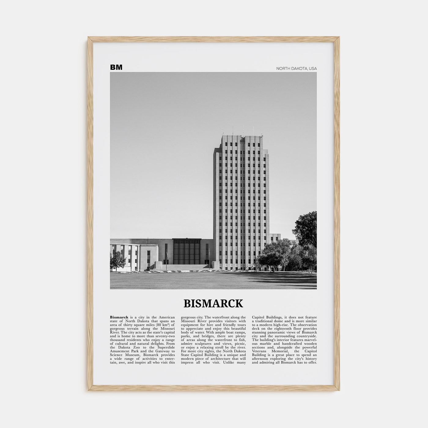 Bismarck Travel B&W Poster