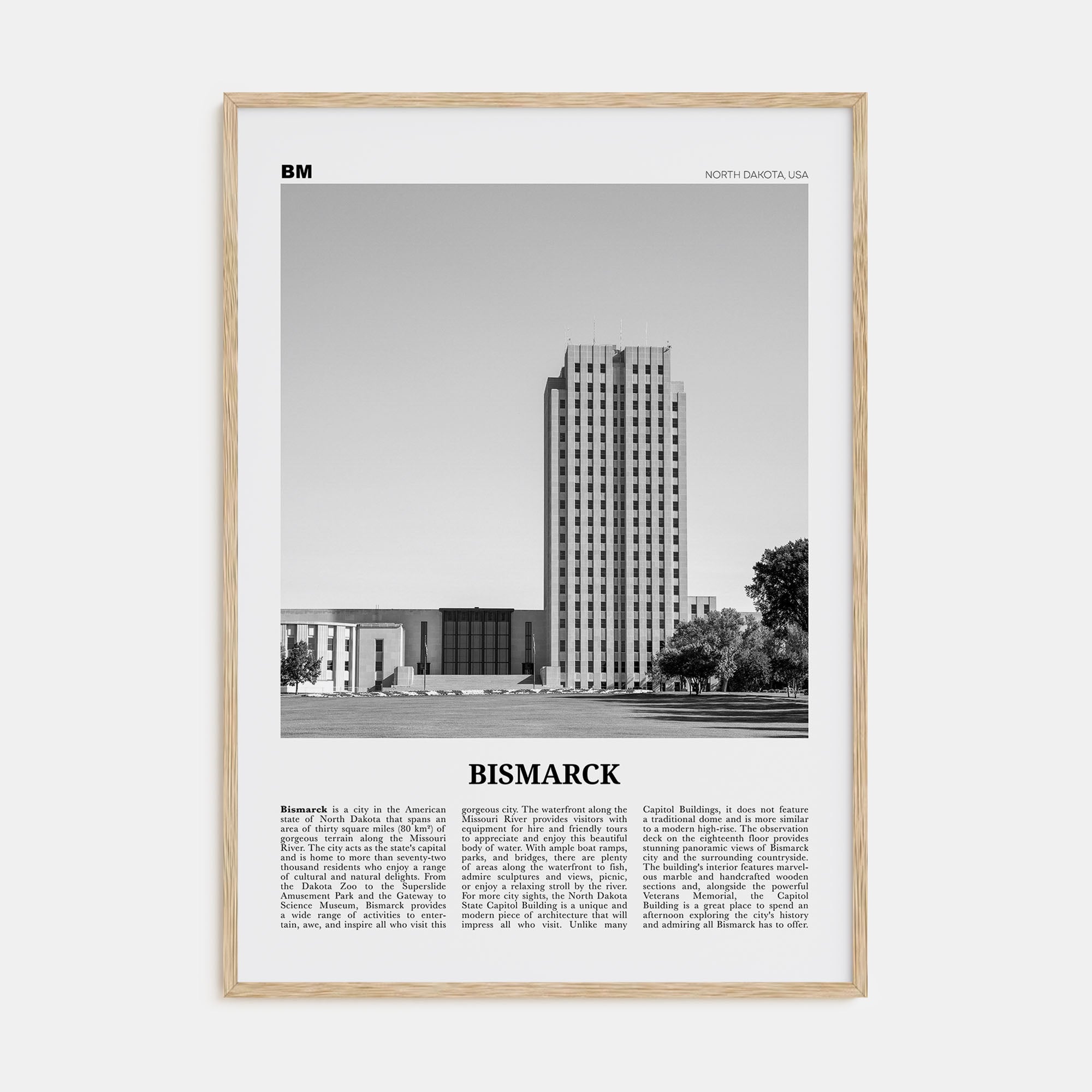 Bismarck Travel B&W Poster