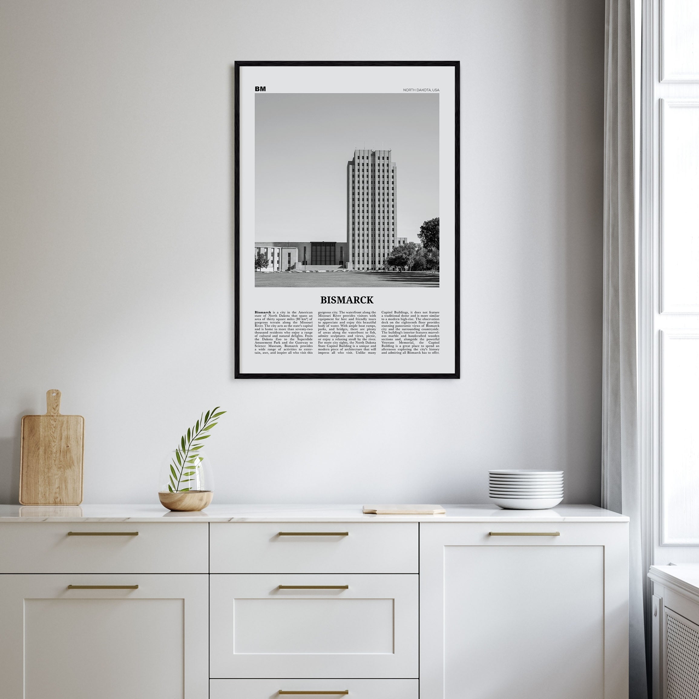 Bismarck Travel B&W Poster