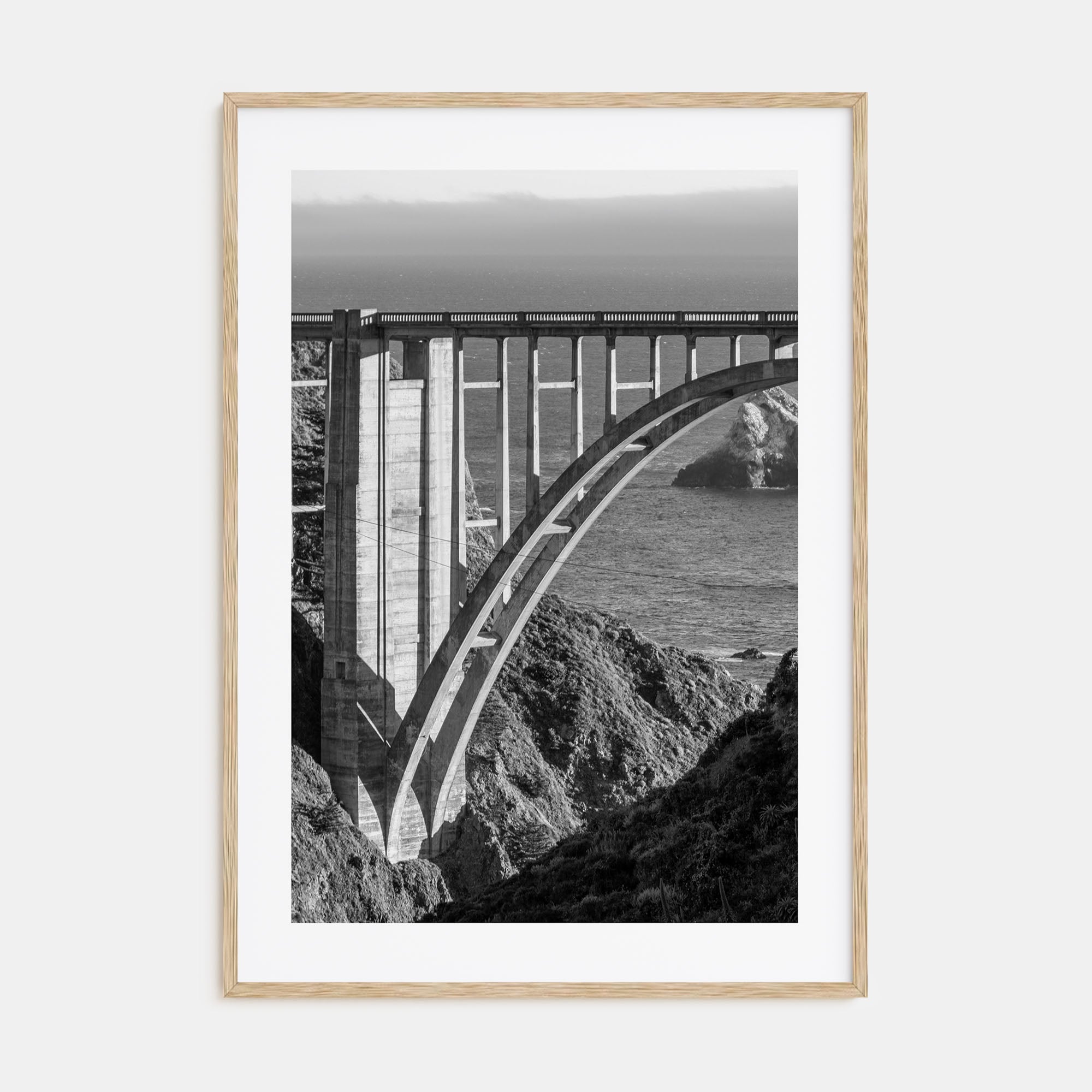 Bixby Creek Bridge Photo B&W Poster