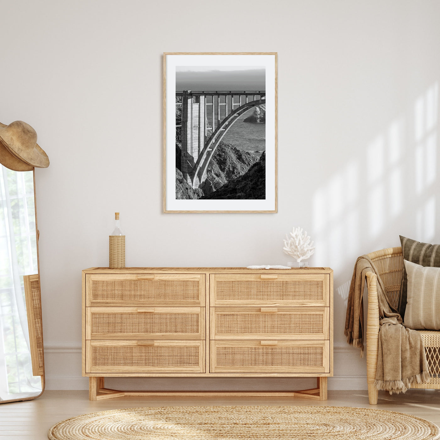 Bixby Creek Bridge Photo B&W Poster