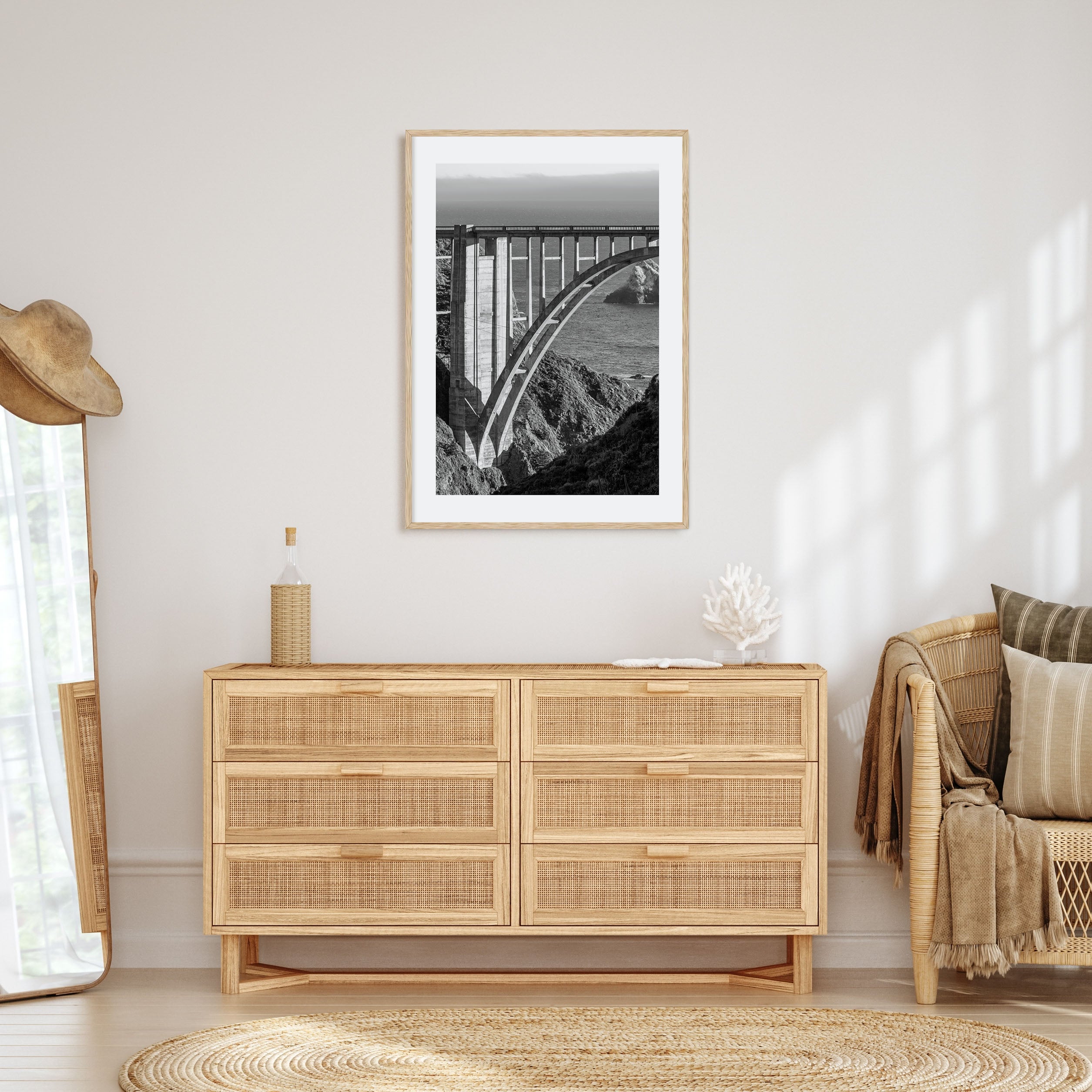 Bixby Creek Bridge Photo B&W Poster