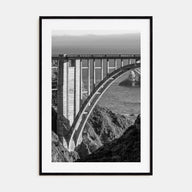 Bixby Creek Bridge Photo B&W Poster