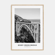 Bixby Creek Bridge Portrait B&W Poster