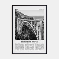 Bixby Creek Bridge Travel B&W Poster