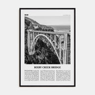 Bixby Creek Bridge Travel B&W Poster