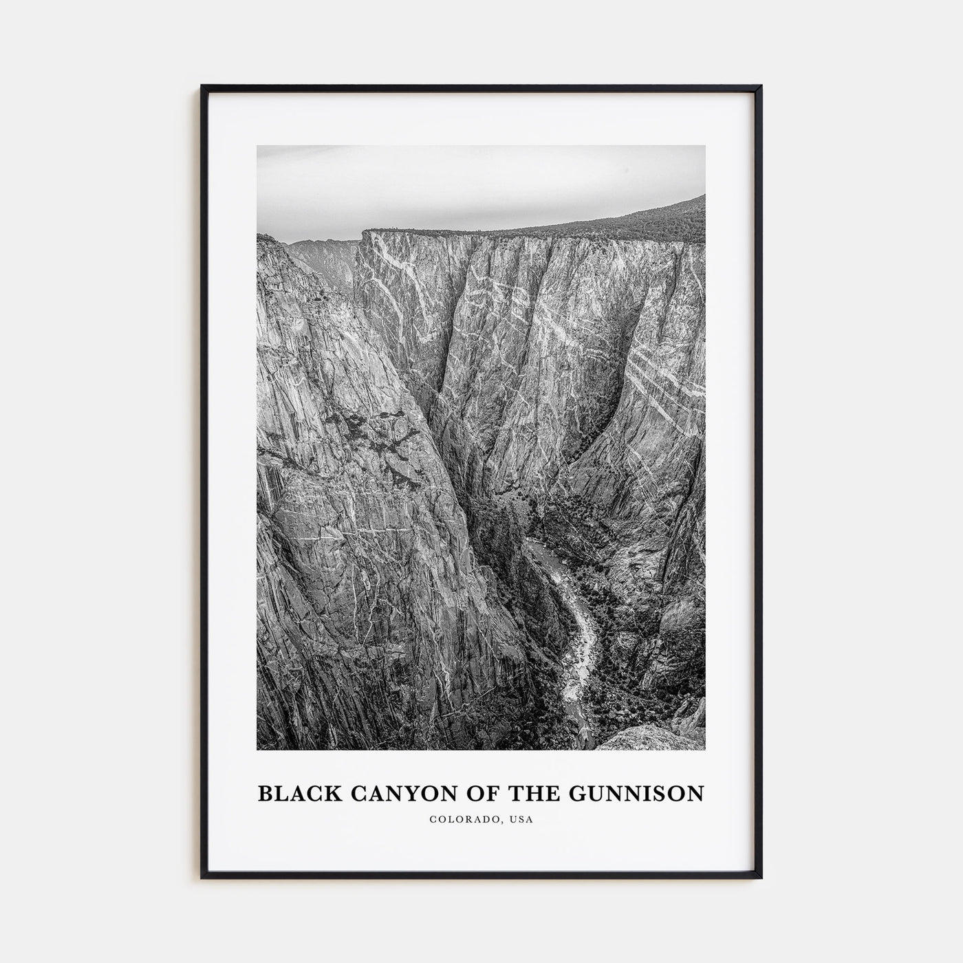 Black Canyon of the Gunnison National Park Portrait B&W Poster