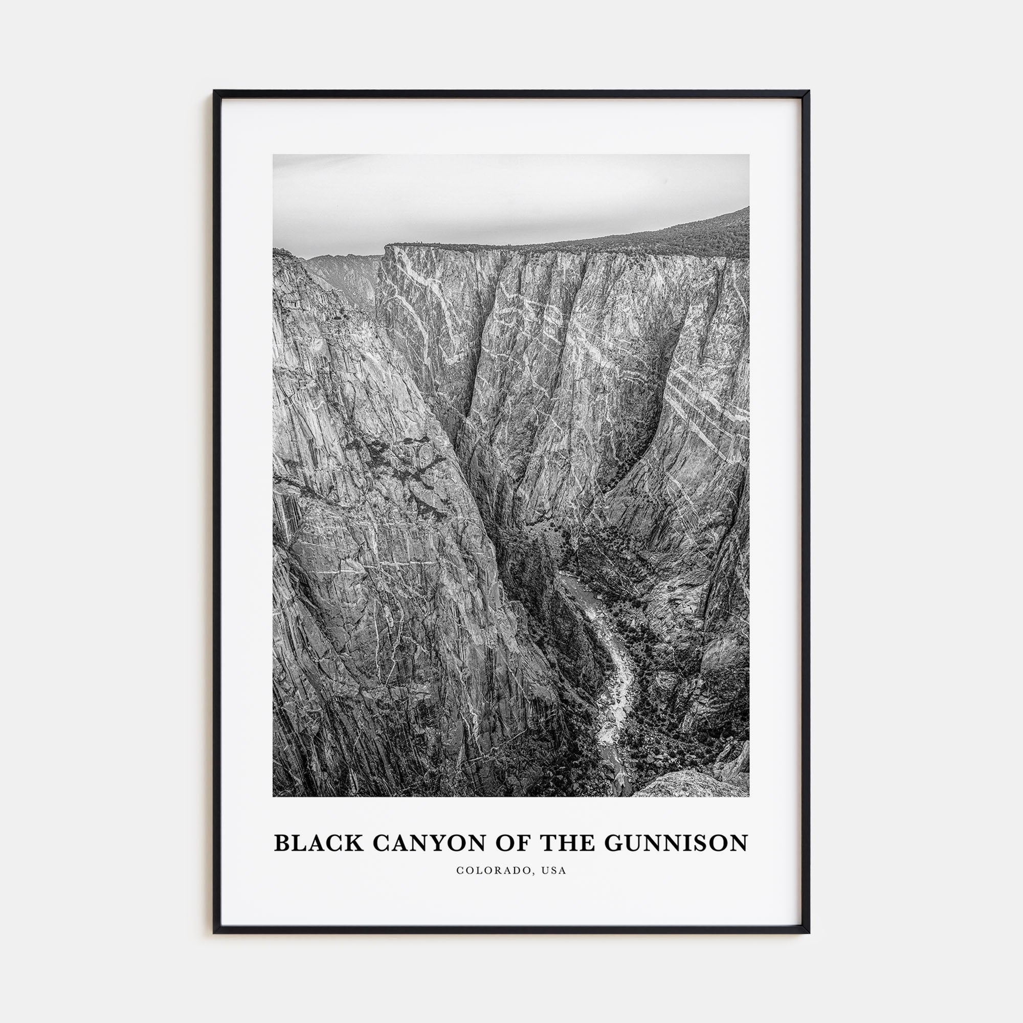 Black Canyon of the Gunnison National Park Portrait B&W Poster