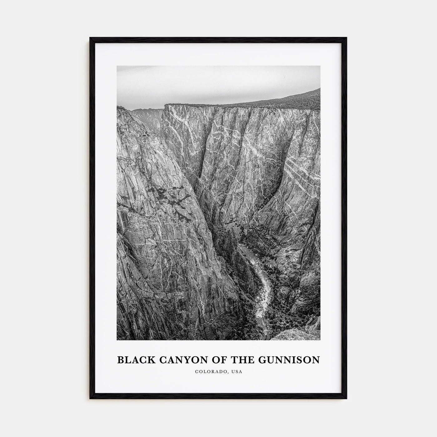 Black Canyon of the Gunnison National Park Portrait B&W Poster