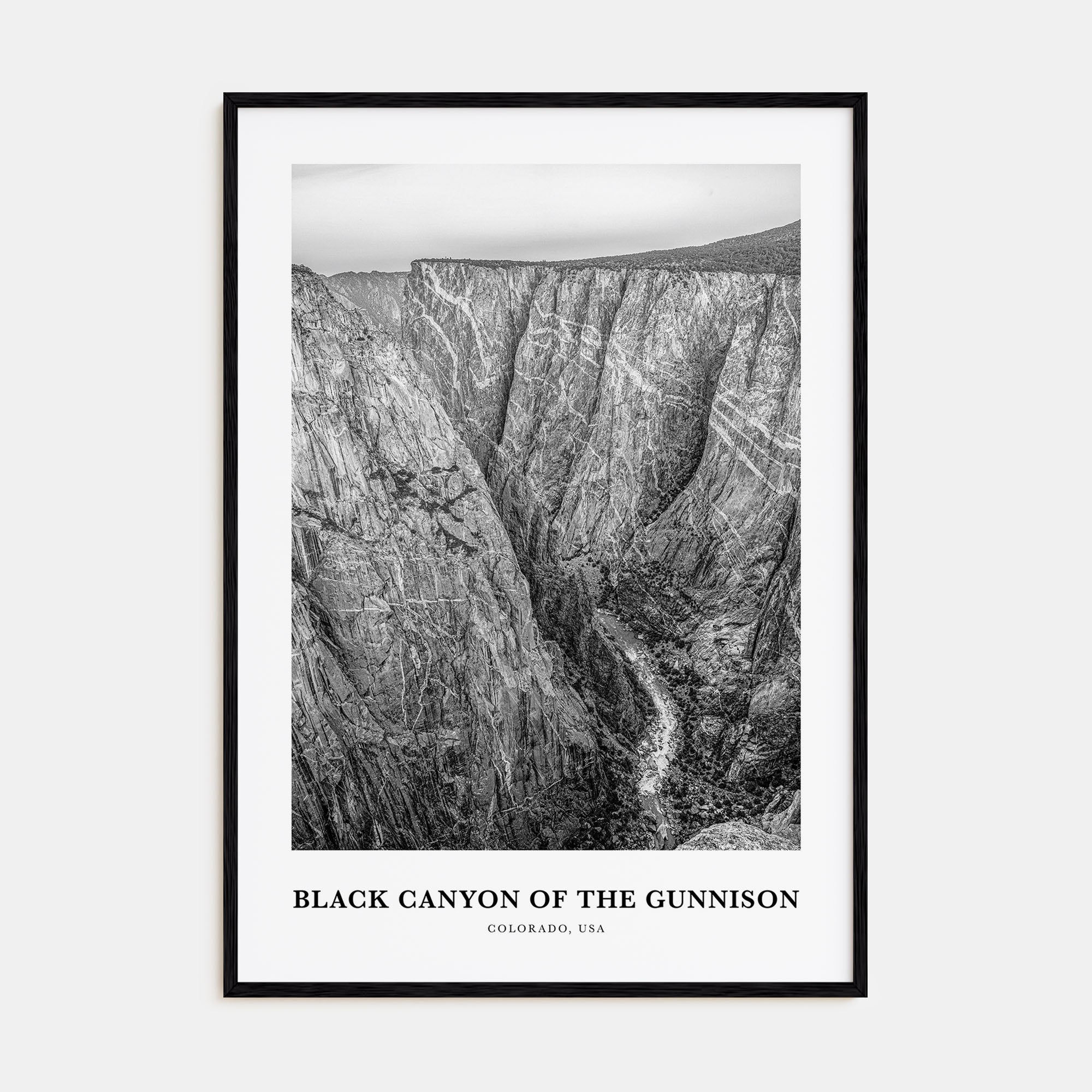 Black Canyon of the Gunnison National Park Portrait B&W Poster