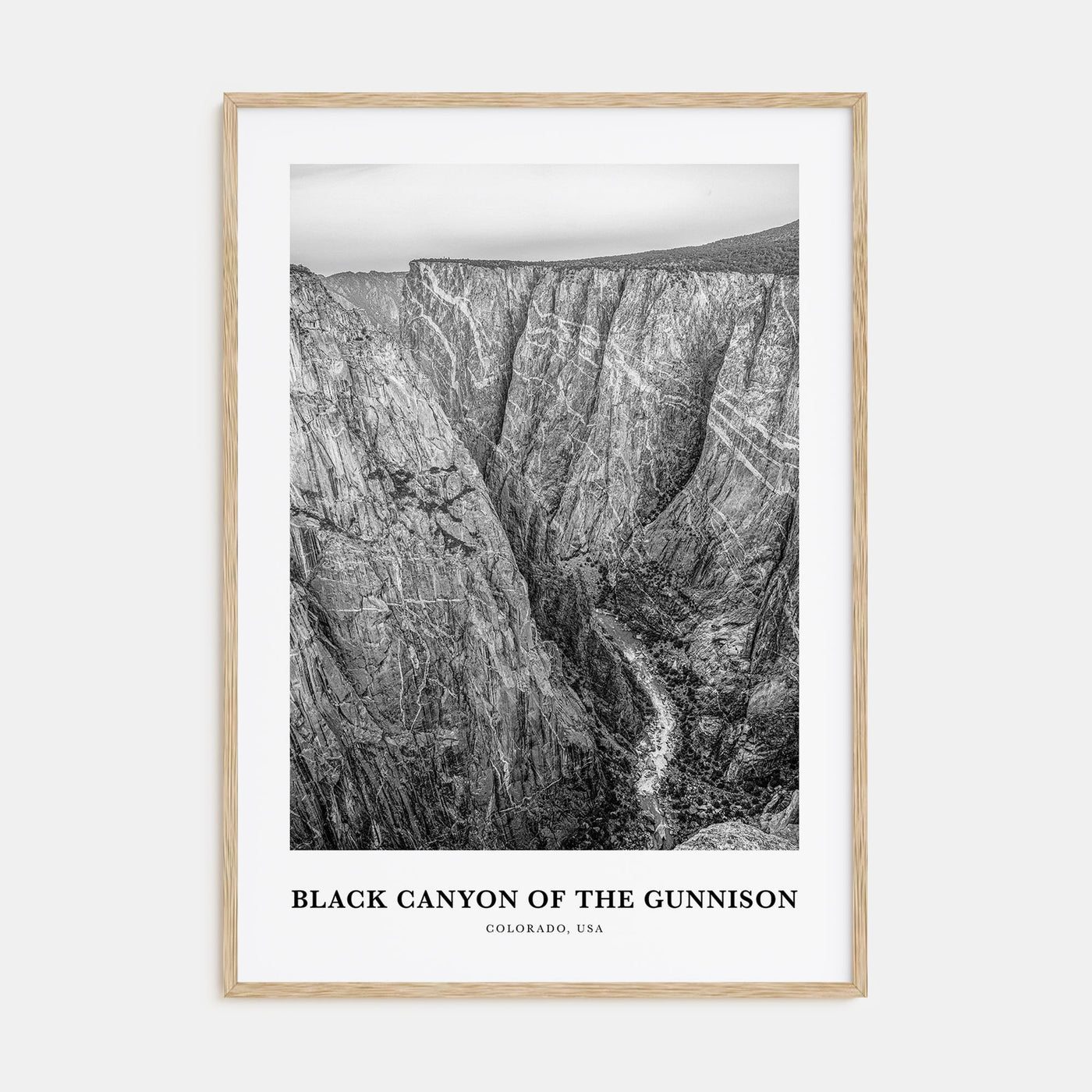 Black Canyon of the Gunnison National Park Portrait B&W Poster