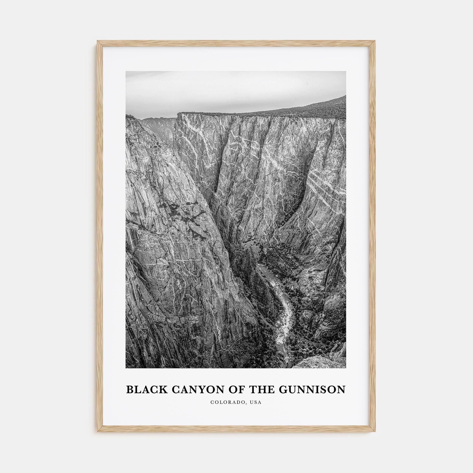 Black Canyon of the Gunnison National Park Portrait B&W Poster