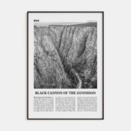 Black Canyon of the Gunnison National Park Travel B&W Poster