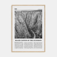 Black Canyon of the Gunnison National Park Travel B&W Poster