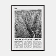 Black Canyon of the Gunnison National Park Travel B&W Poster