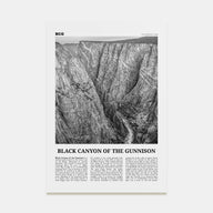 Black Canyon of the Gunnison National Park Travel B&W Poster