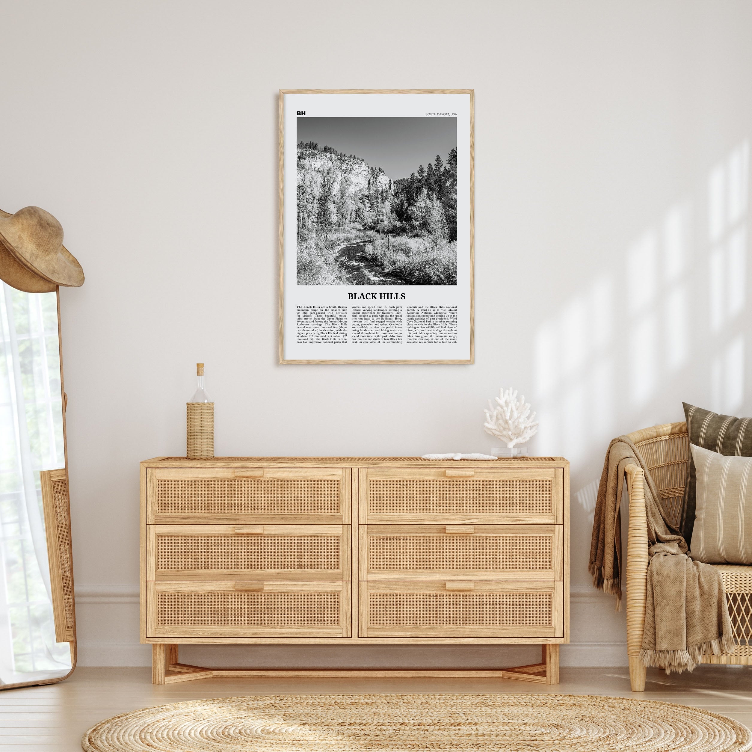 Black Hills Travel B&W Poster