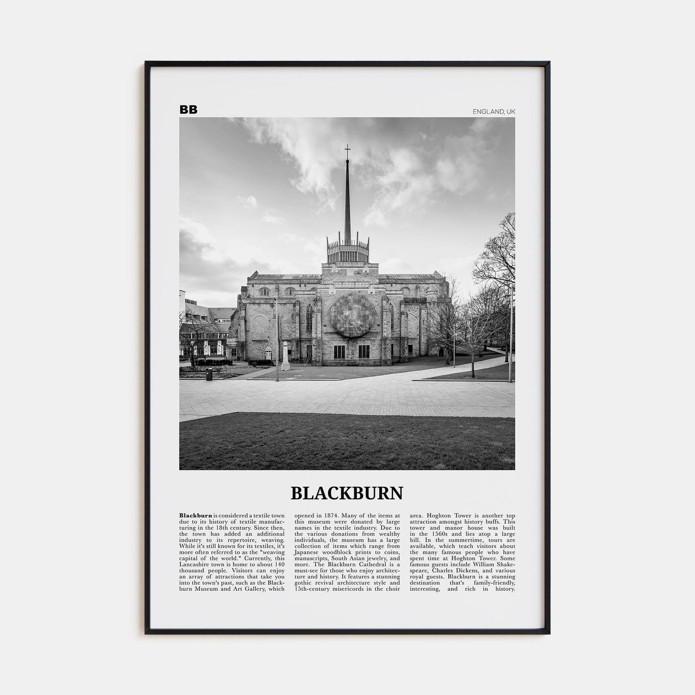 Blackburn Travel B&W Poster