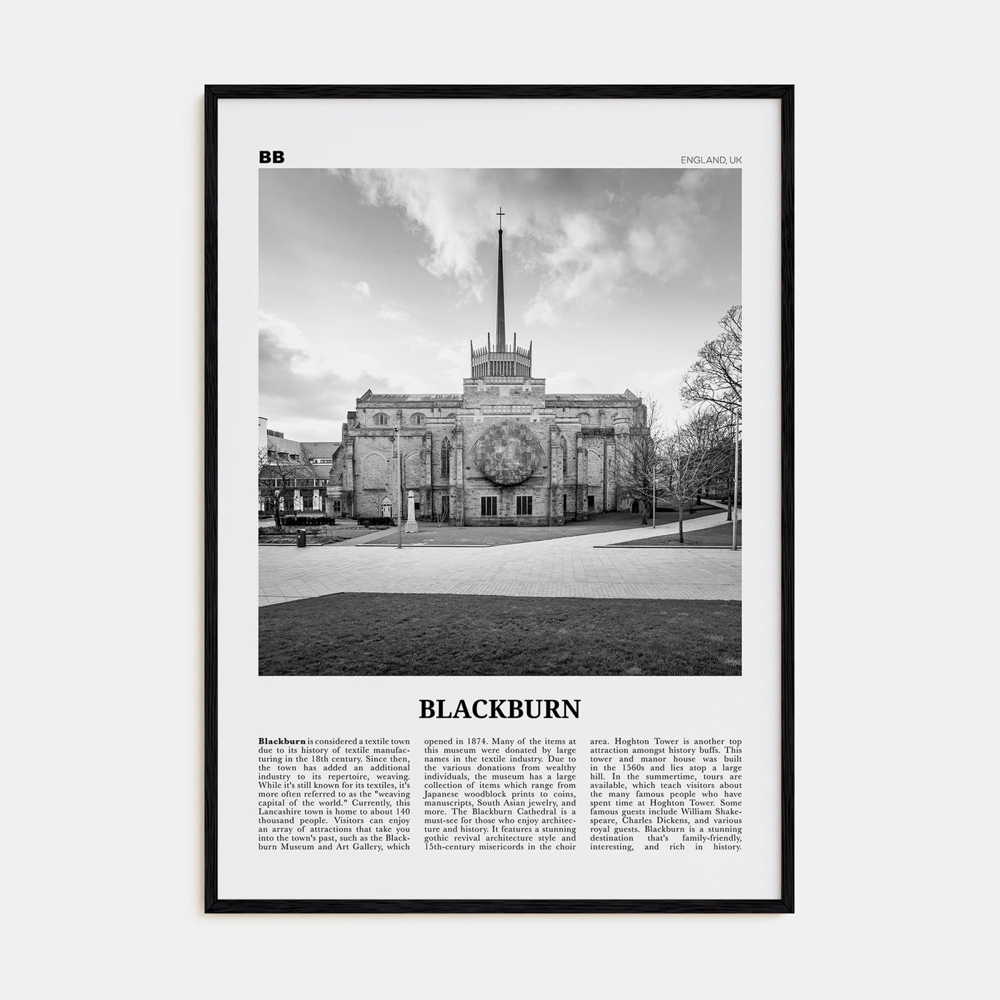 Blackburn Travel B&W Poster