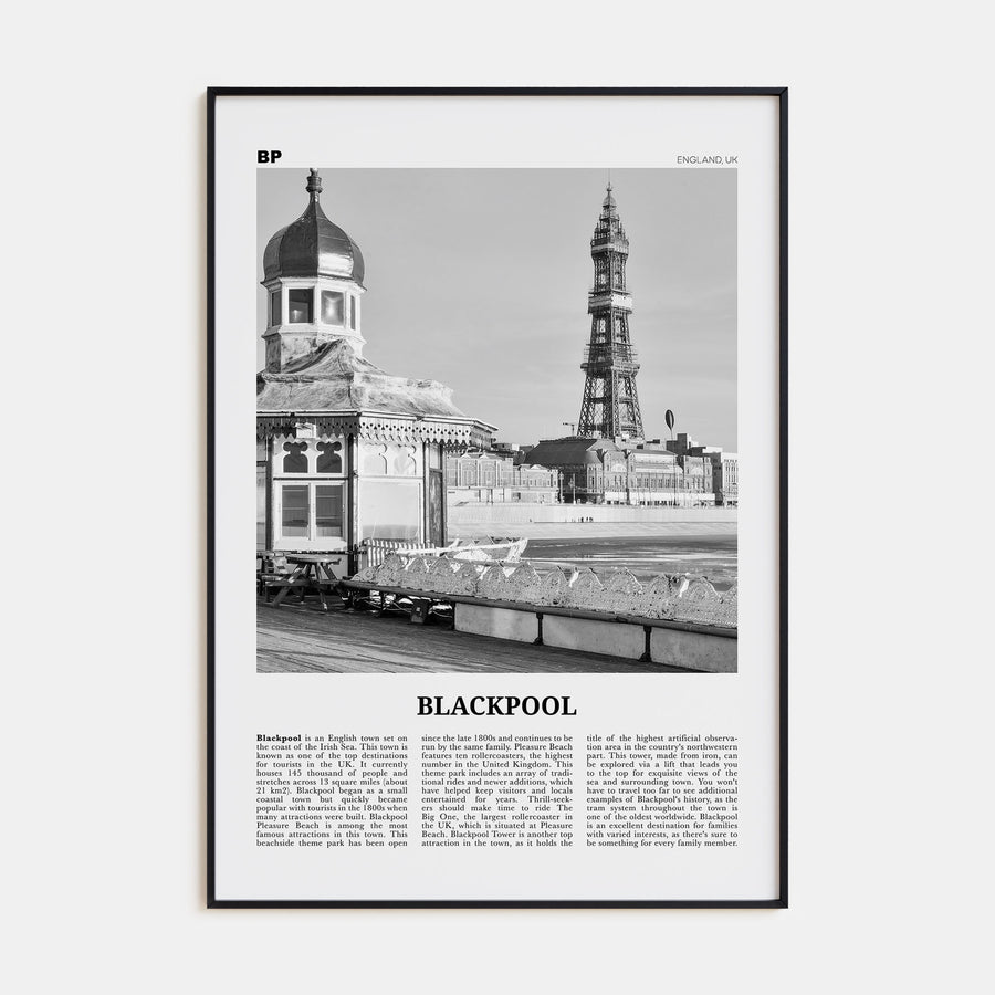 Blackpool Travel B&W Poster