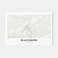 Blacksburg Map Landscape Poster