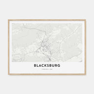 Blacksburg Map Landscape Poster