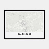 Blacksburg Map Landscape Poster