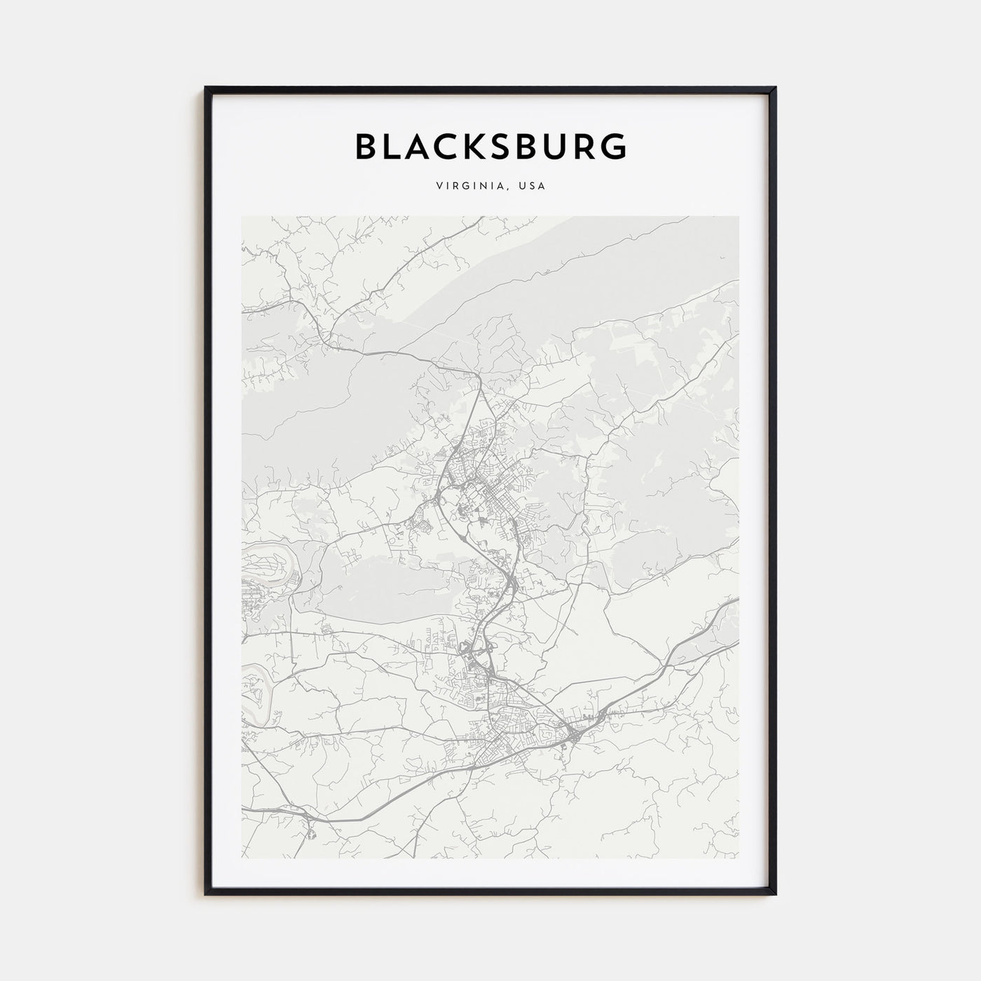 Blacksburg Map Portrait Poster