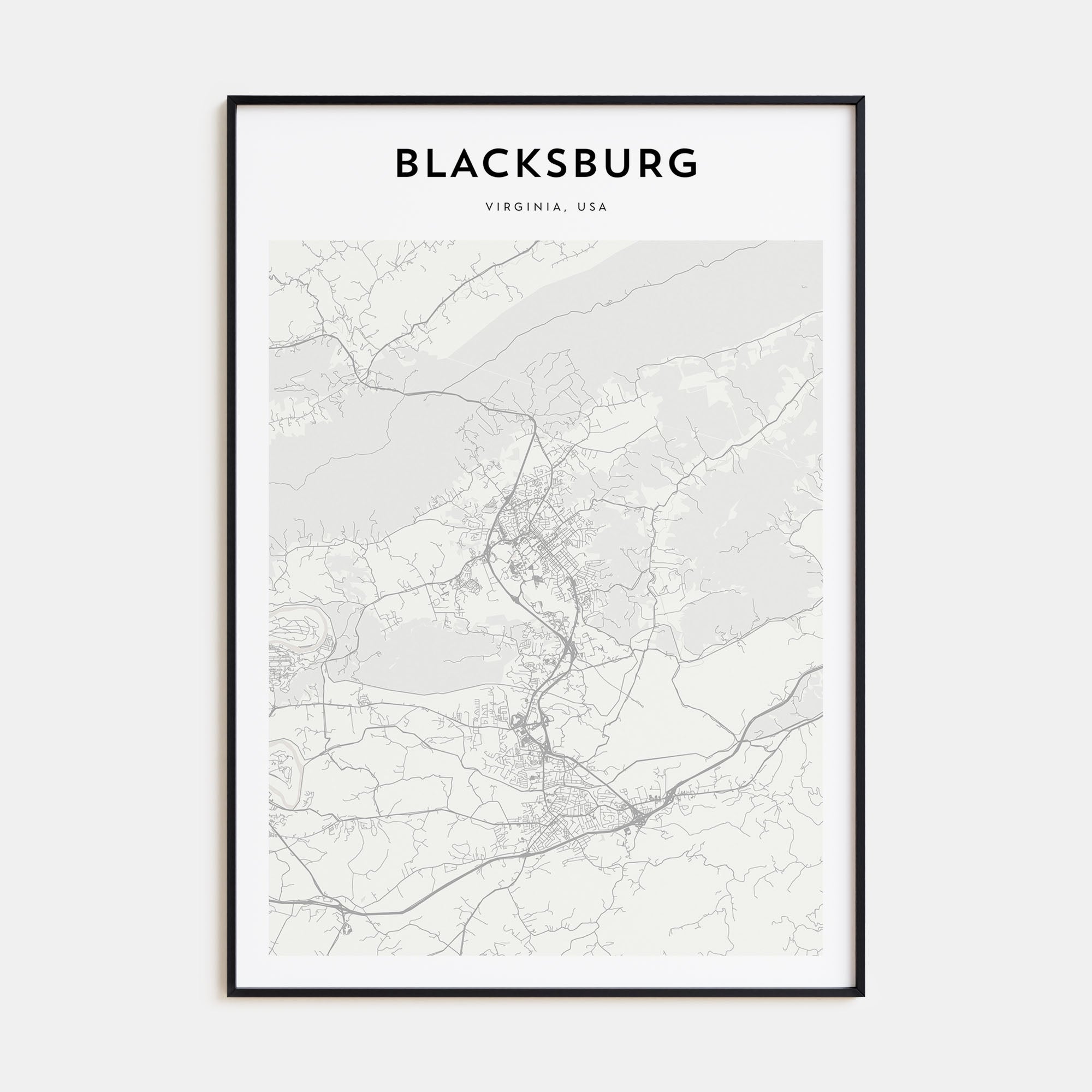 Blacksburg Map Portrait Poster