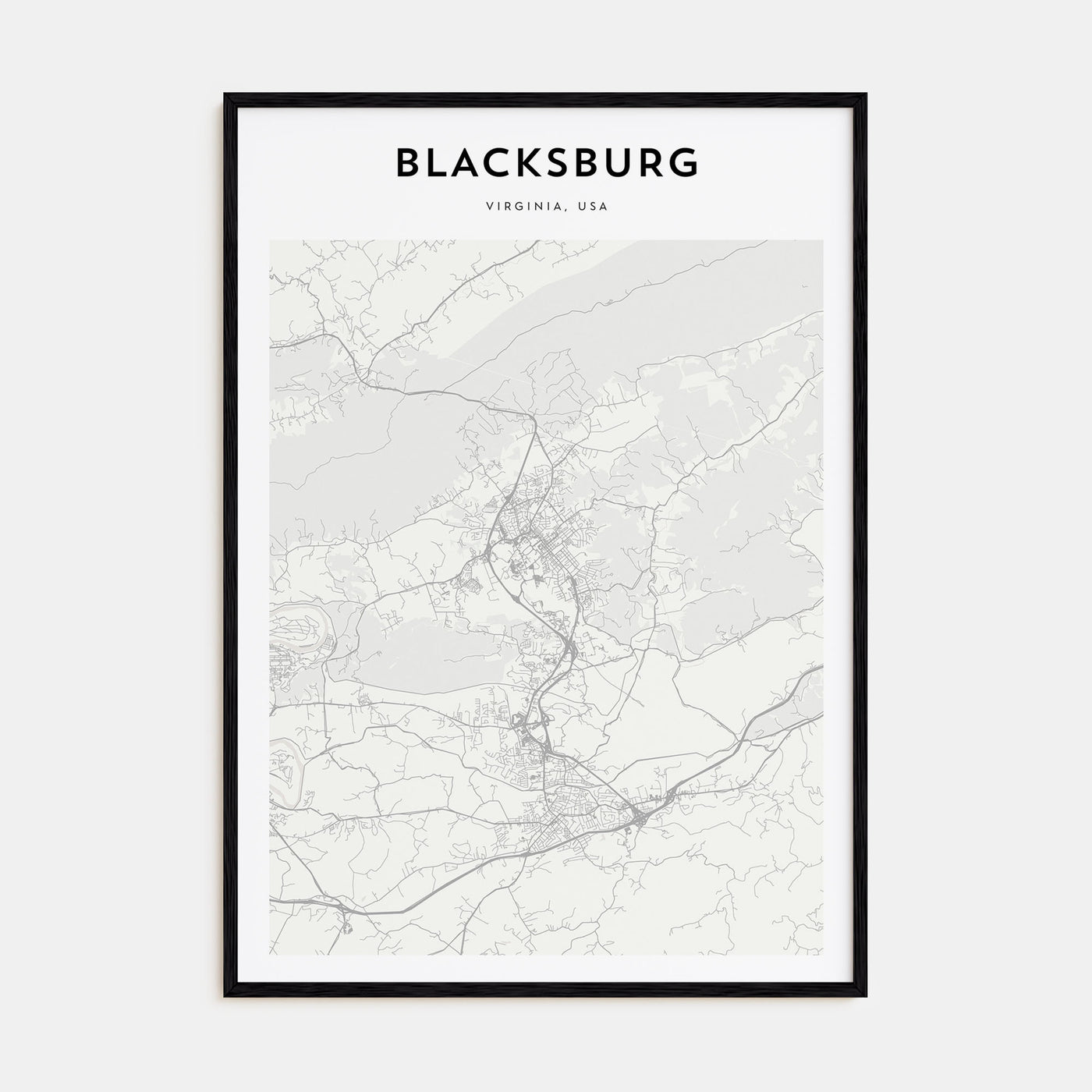 Blacksburg Map Portrait Poster