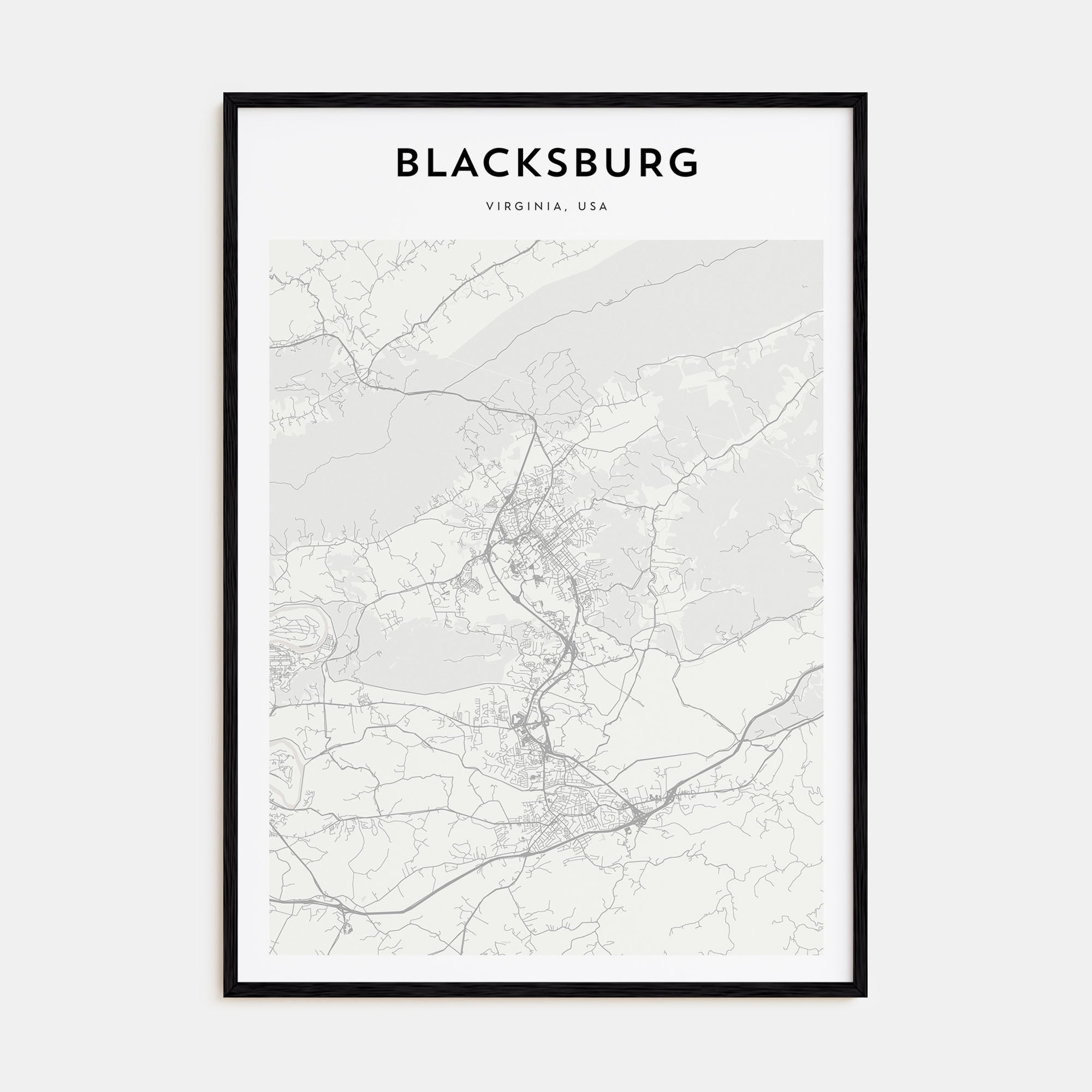Blacksburg Map Portrait Poster