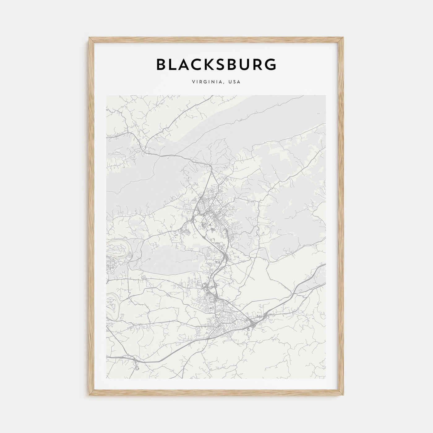 Blacksburg Map Portrait Poster
