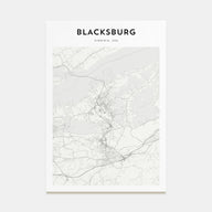 Blacksburg Map Portrait Poster