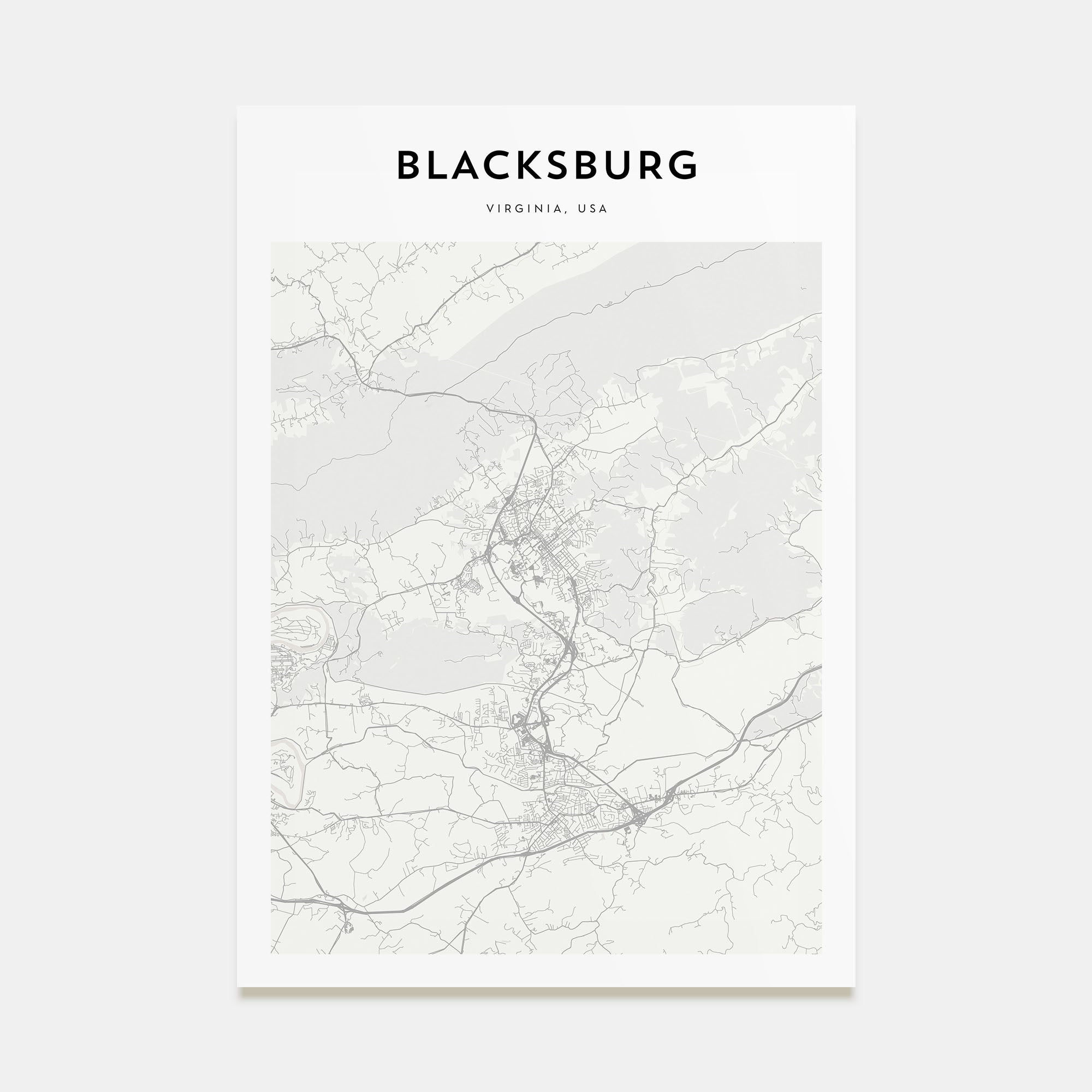 Blacksburg Map Portrait Poster