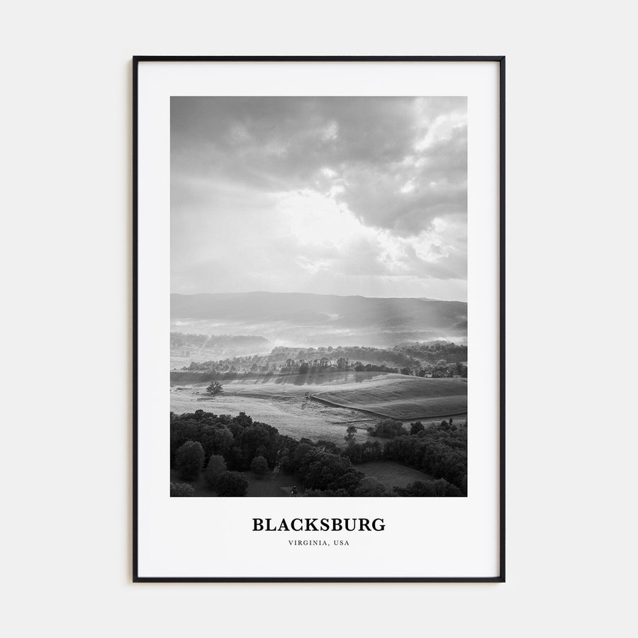Blacksburg Portrait B&W Poster