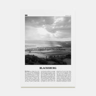 Blacksburg Travel B&W Poster