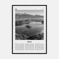 Bled Travel B&W Poster