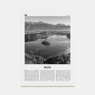 Bled Travel B&W Poster