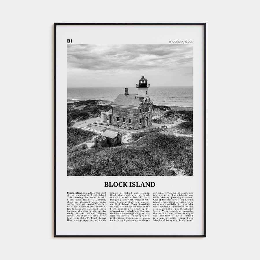 Block Island Travel B&W Poster